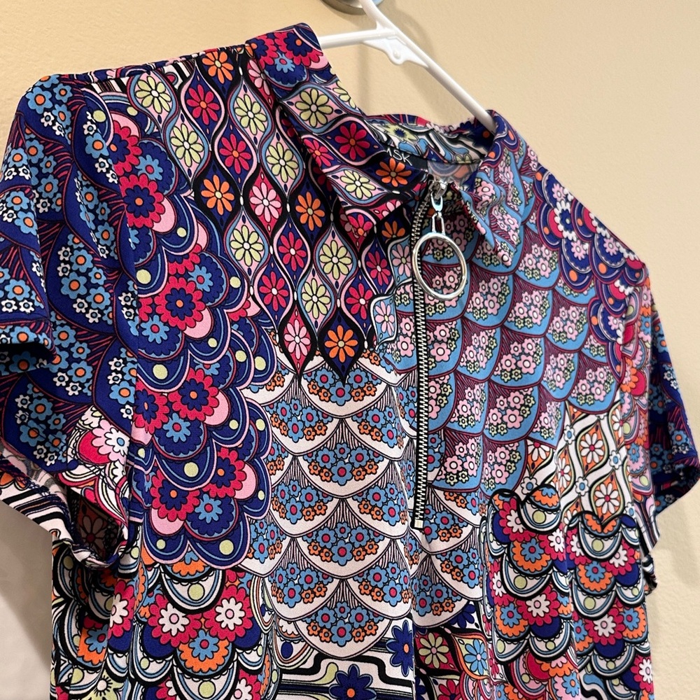 MSK Multicolor Floral and Geometric Dress Size Large Petite
